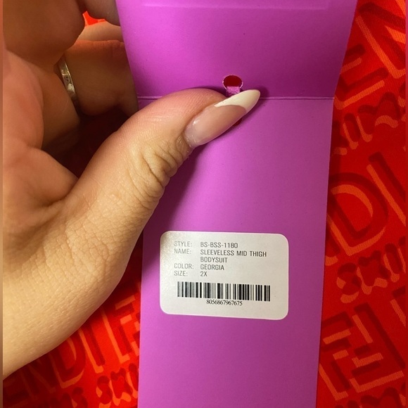 FENDI X SKIMS SLEEVELESS MID-THIGH LOGO BODYSUIT GEORGIA ORANGE 2x - Picture 7 of 7